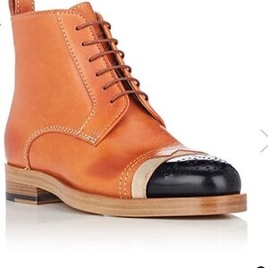 Maison Margiela Two-Tone Leather Ankle Boots – Size 39.5